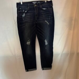 Denizen from Levi's Women's Dark Wash Distressed Cropped Jeans